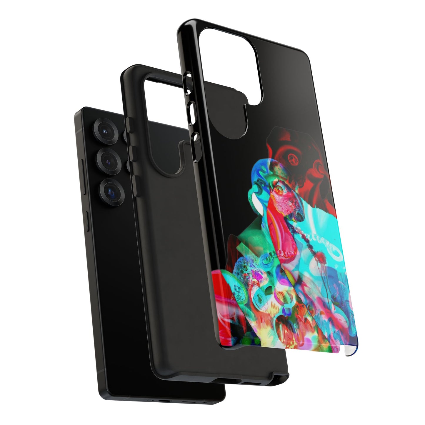 Protective Phone Case — Trippy Neon Abstract Skull Design