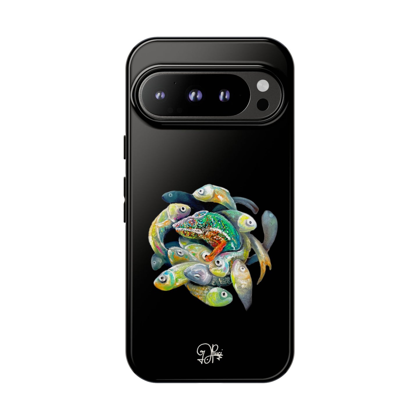 Koi Circle Tough Phone Case — Colorful Fish Art Protective iPhone Cover