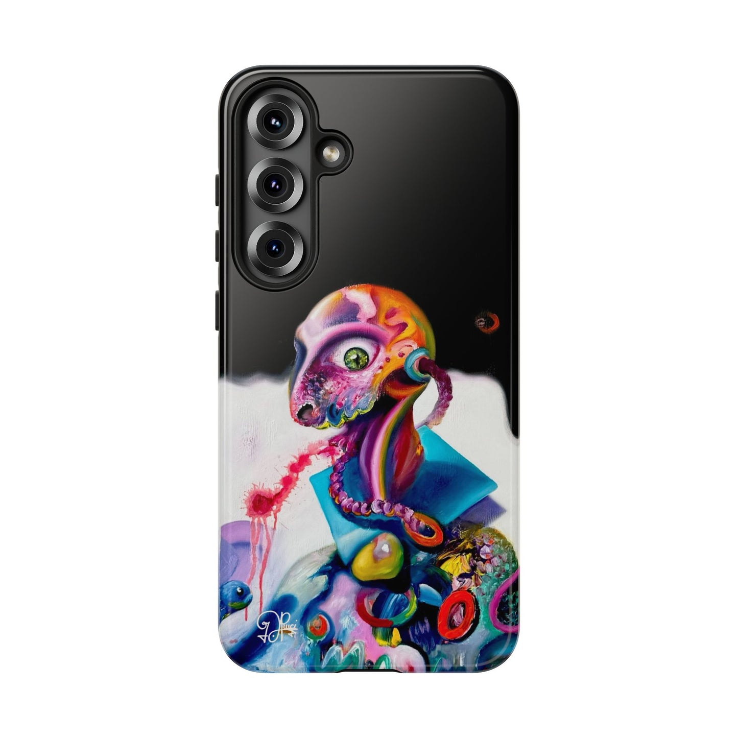 Phone Case - Vivid Blues and Multi-Eyed Vision Artwork Design