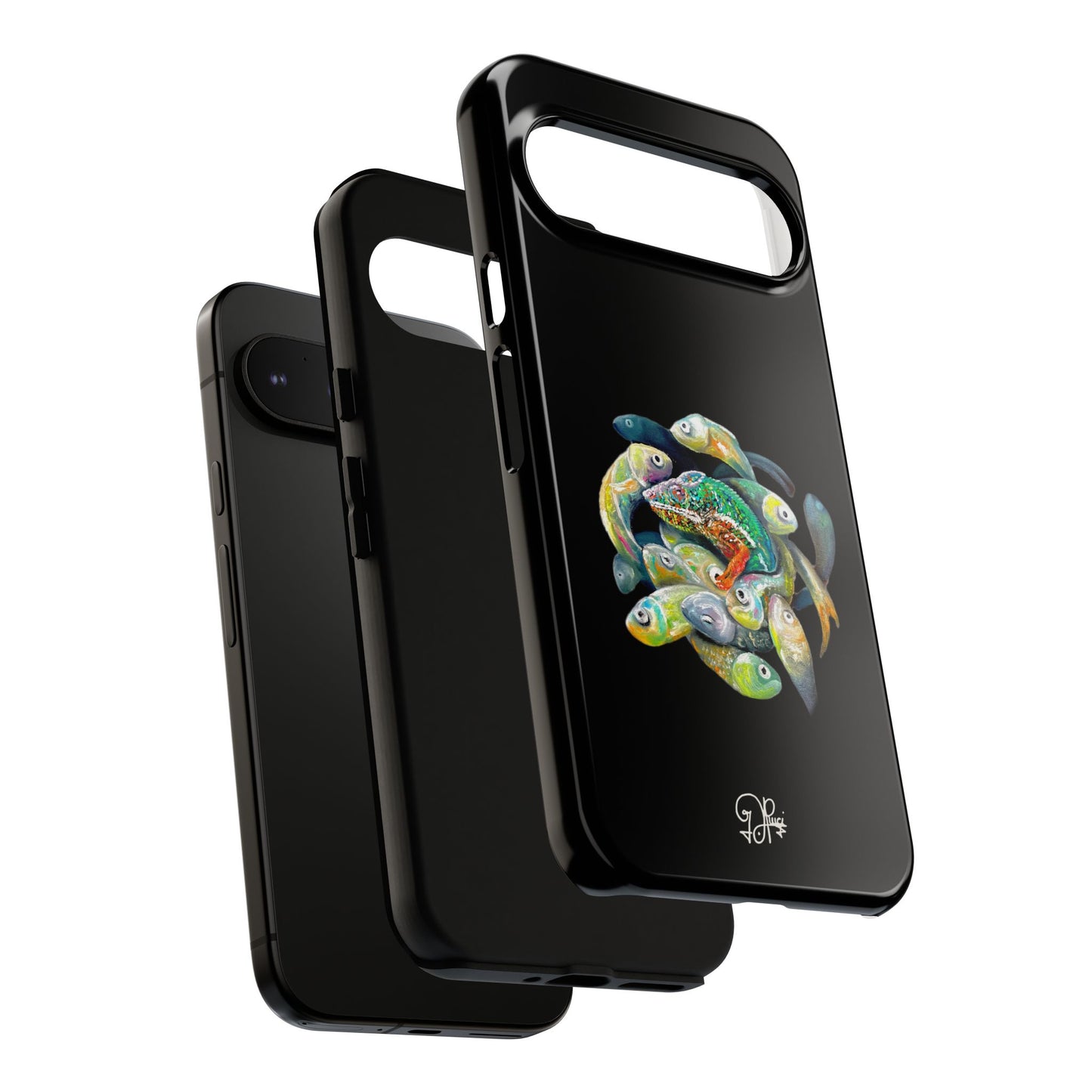 Koi Circle Tough Phone Case — Colorful Fish Art Protective iPhone Cover
