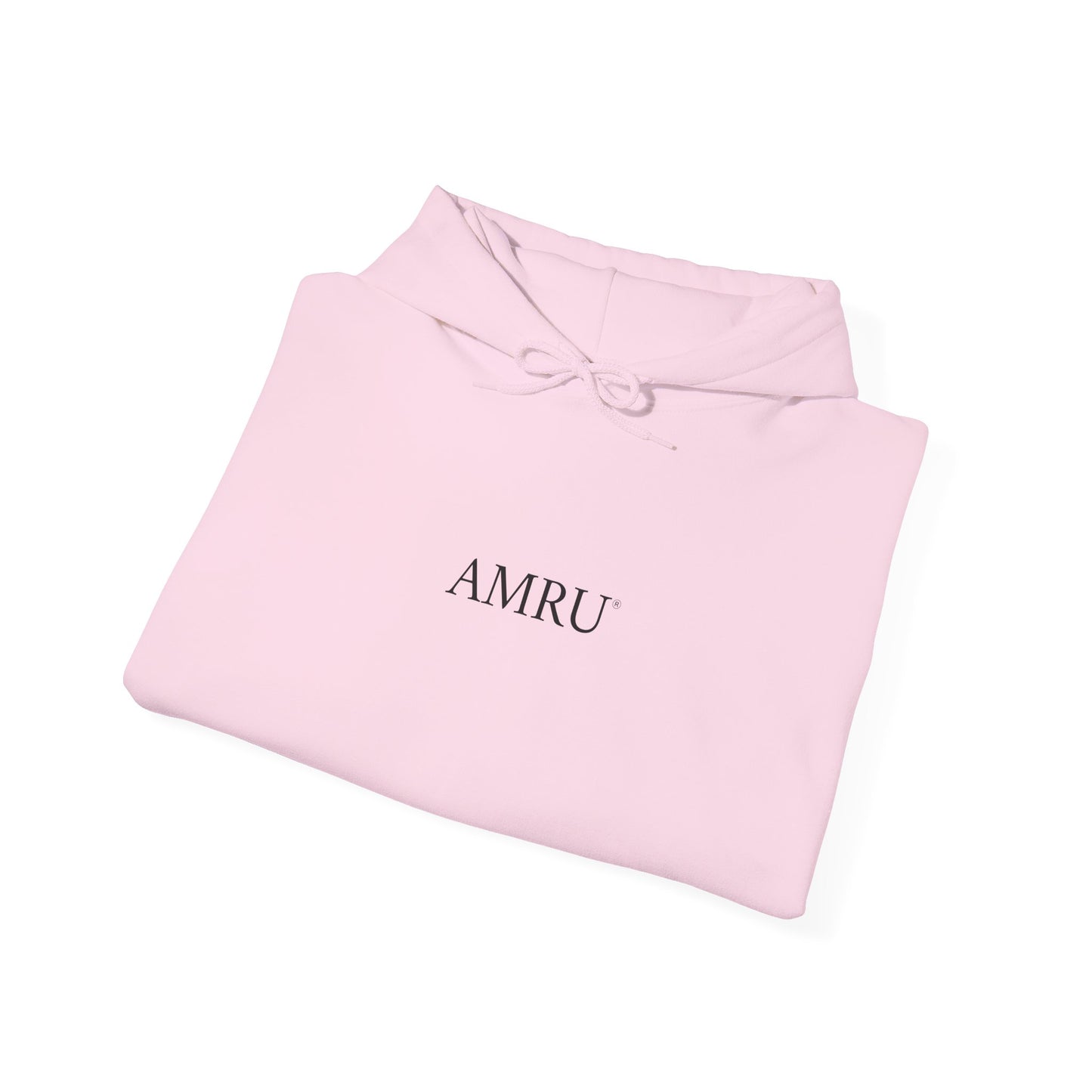 AMRU Minimal Logo Hoodie with Colorful Symmetry Back Art