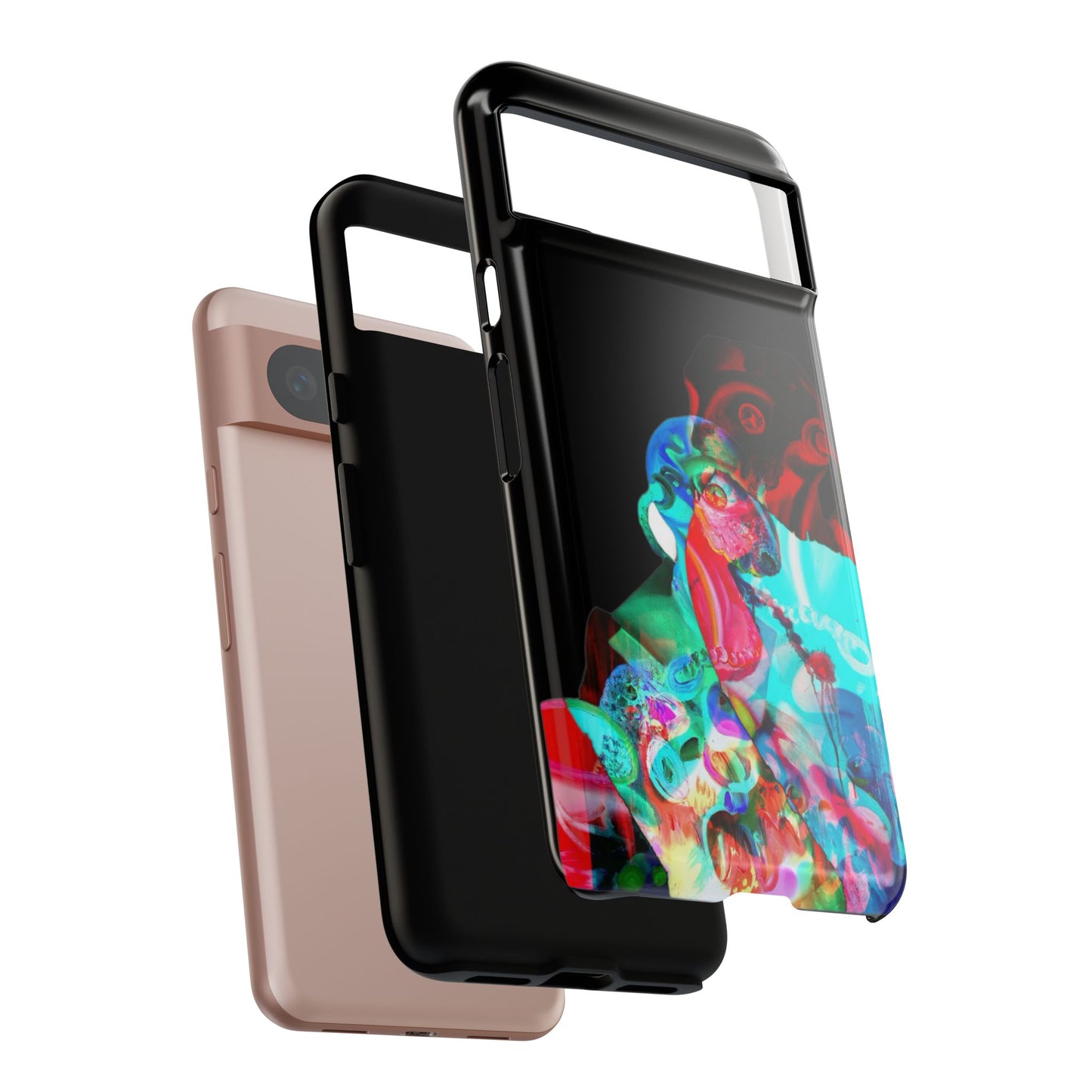 Protective Phone Case — Trippy Neon Abstract Skull Design