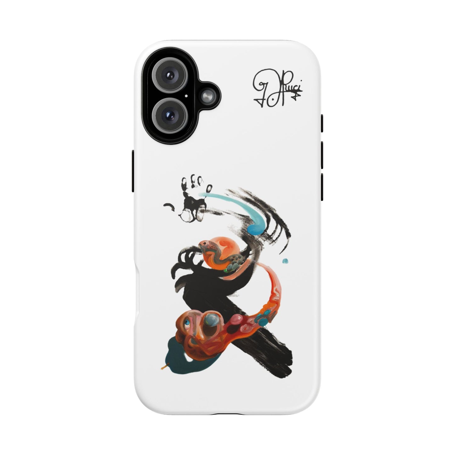 Artistic Abstract Phone Case — Colorful Ink Brushstroke Design