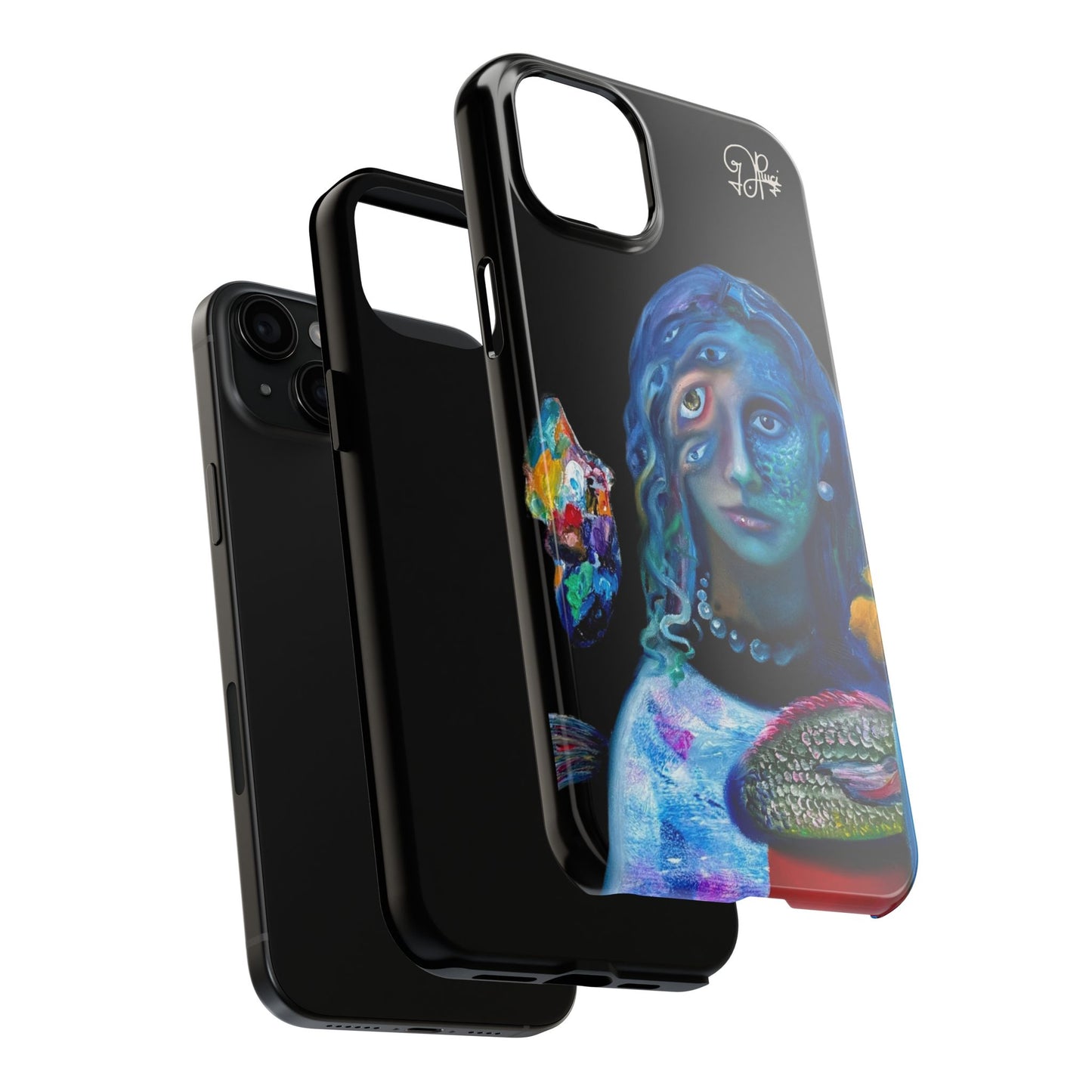 Phone Case - Vivid Blues Metamorphic Textures Multi-Eyed Vision Artist Design