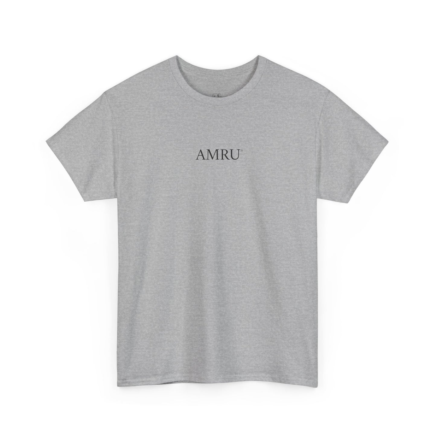 AMRU Minimalist Tee — Abstract Brushstroke Back Graphic