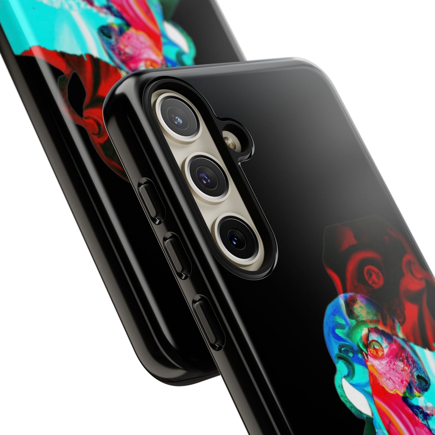 Protective Phone Case — Trippy Neon Abstract Skull Design