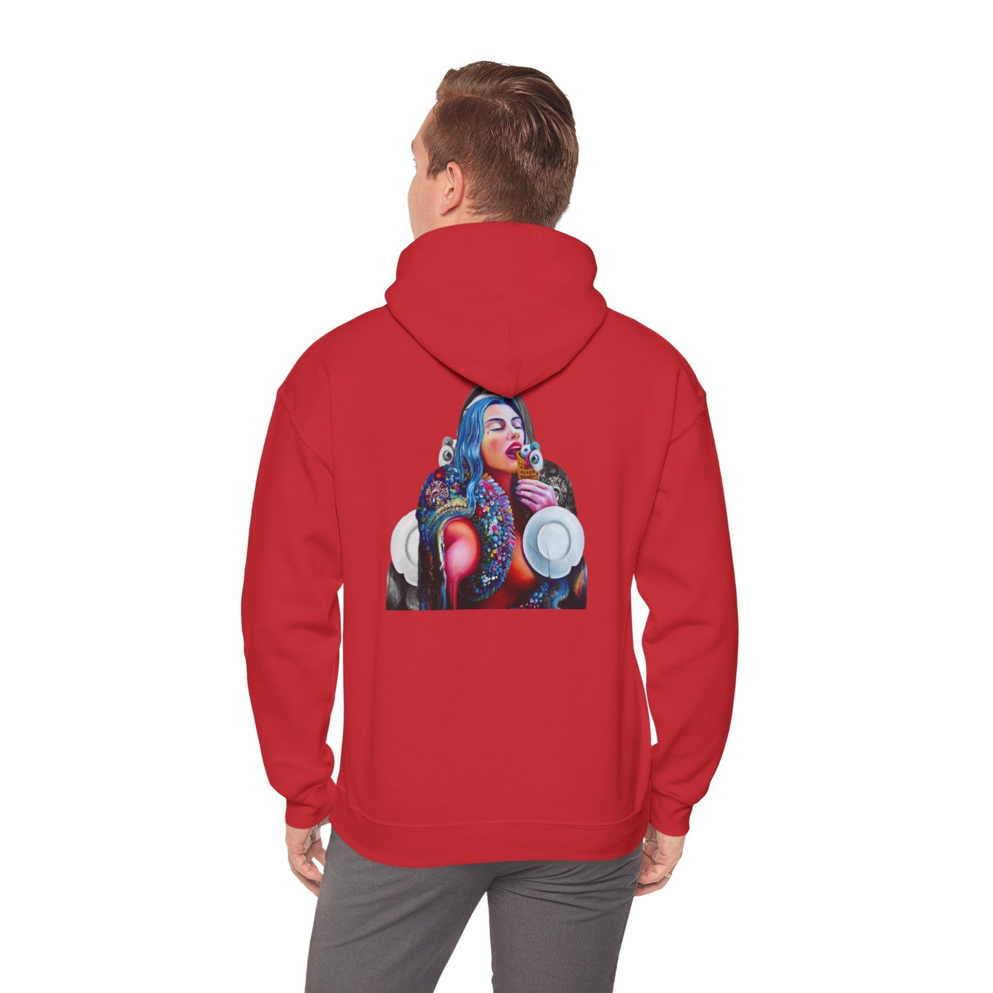 Hoodie — AMRU Artistic Backprint Portrait Pullover