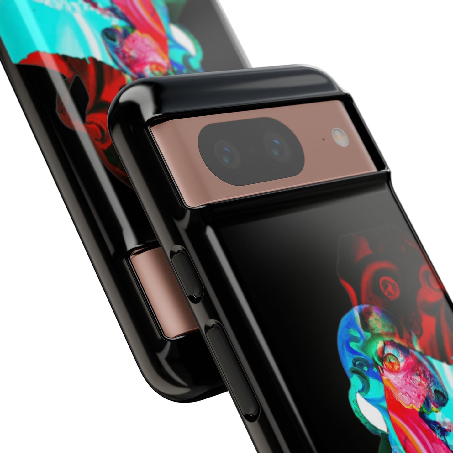 Protective Phone Case — Trippy Neon Abstract Skull Design