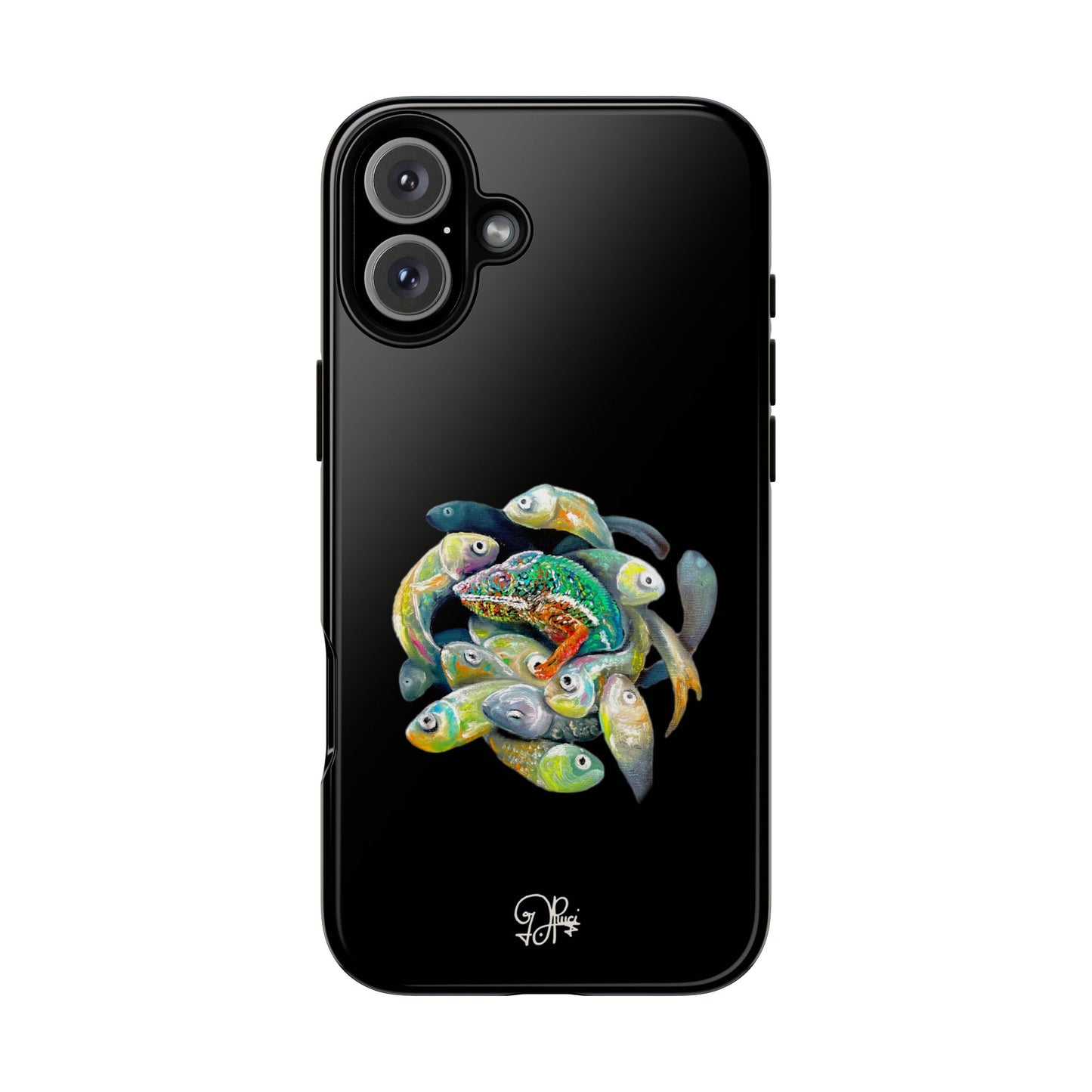 Koi Circle Tough Phone Case — Colorful Fish Art Protective iPhone Cover