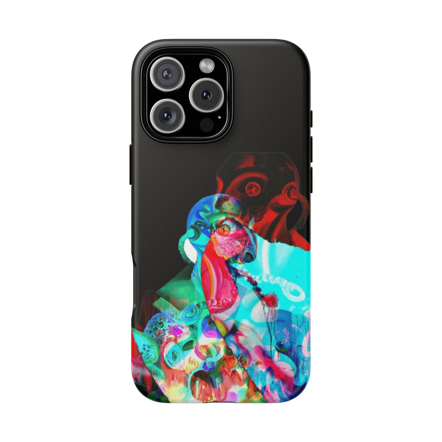 Protective Phone Case — Trippy Neon Abstract Skull Design