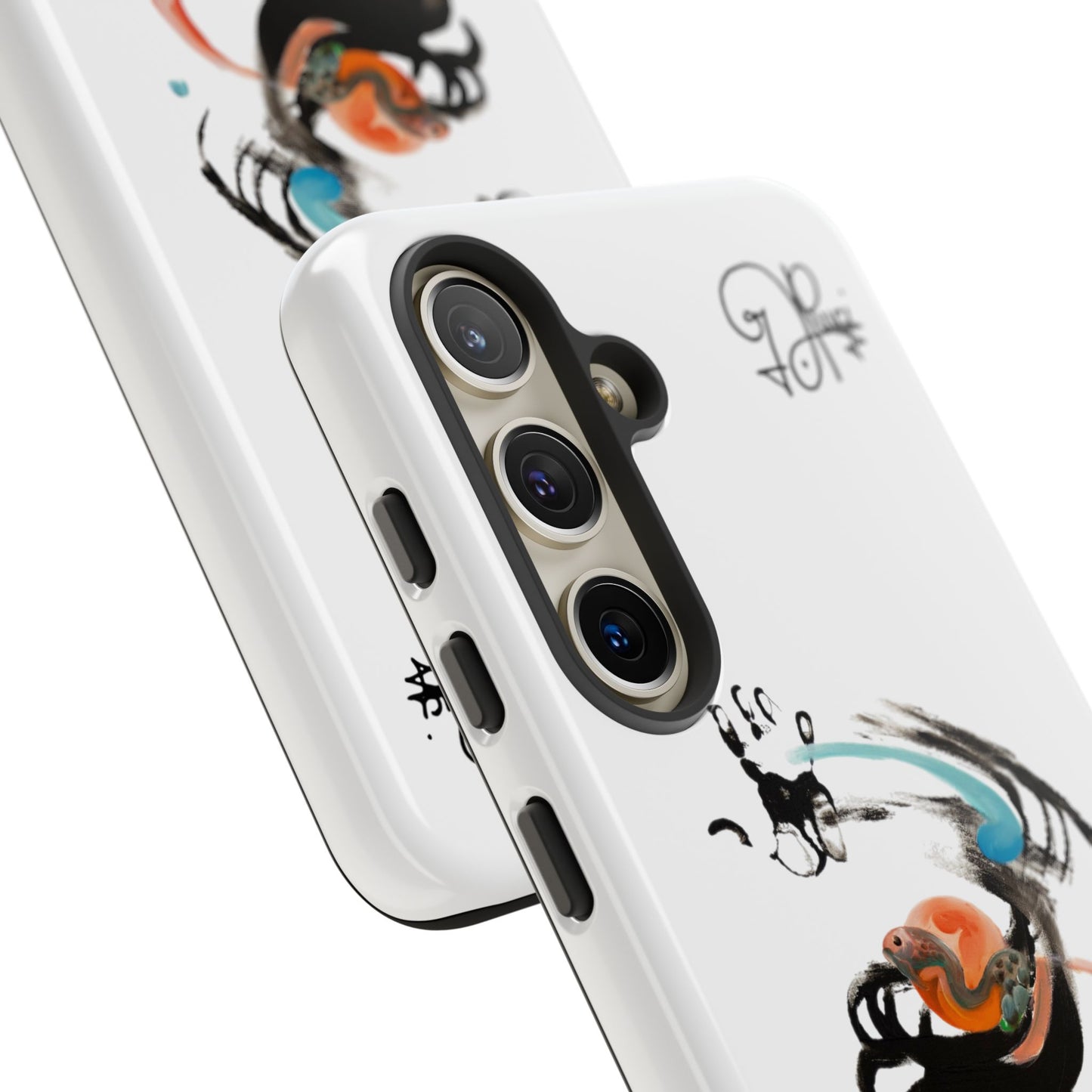 Artistic Abstract Phone Case — Colorful Ink Brushstroke Design