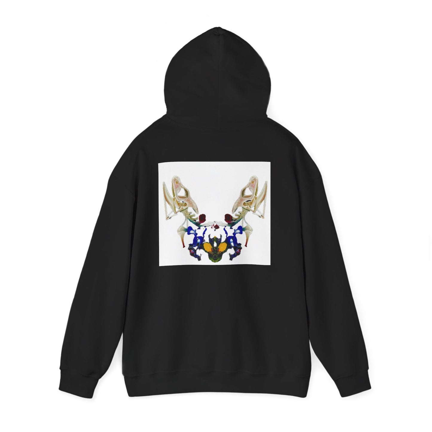 AMRU Minimal Logo Hoodie with Floral Antler Back Design