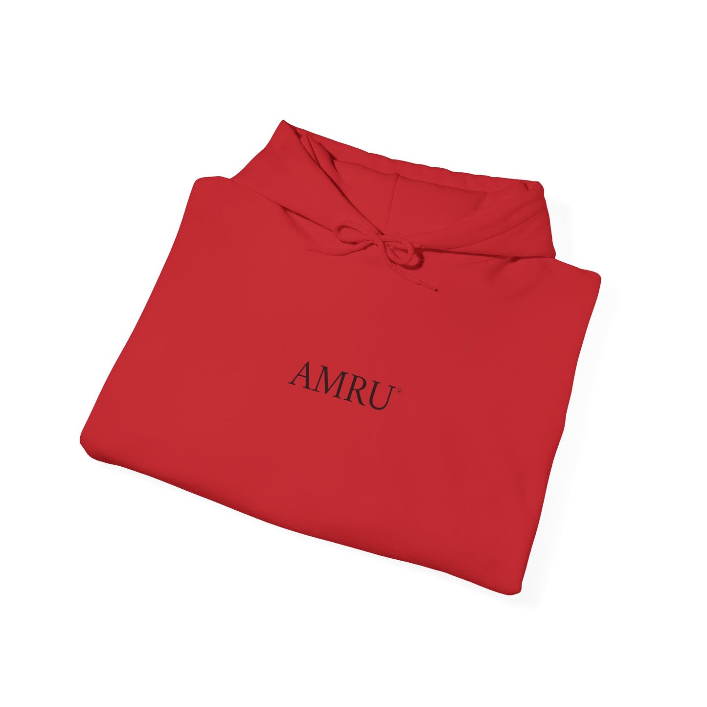 AMRU Minimal Logo Hoodie with Colorful Symmetry Back Art