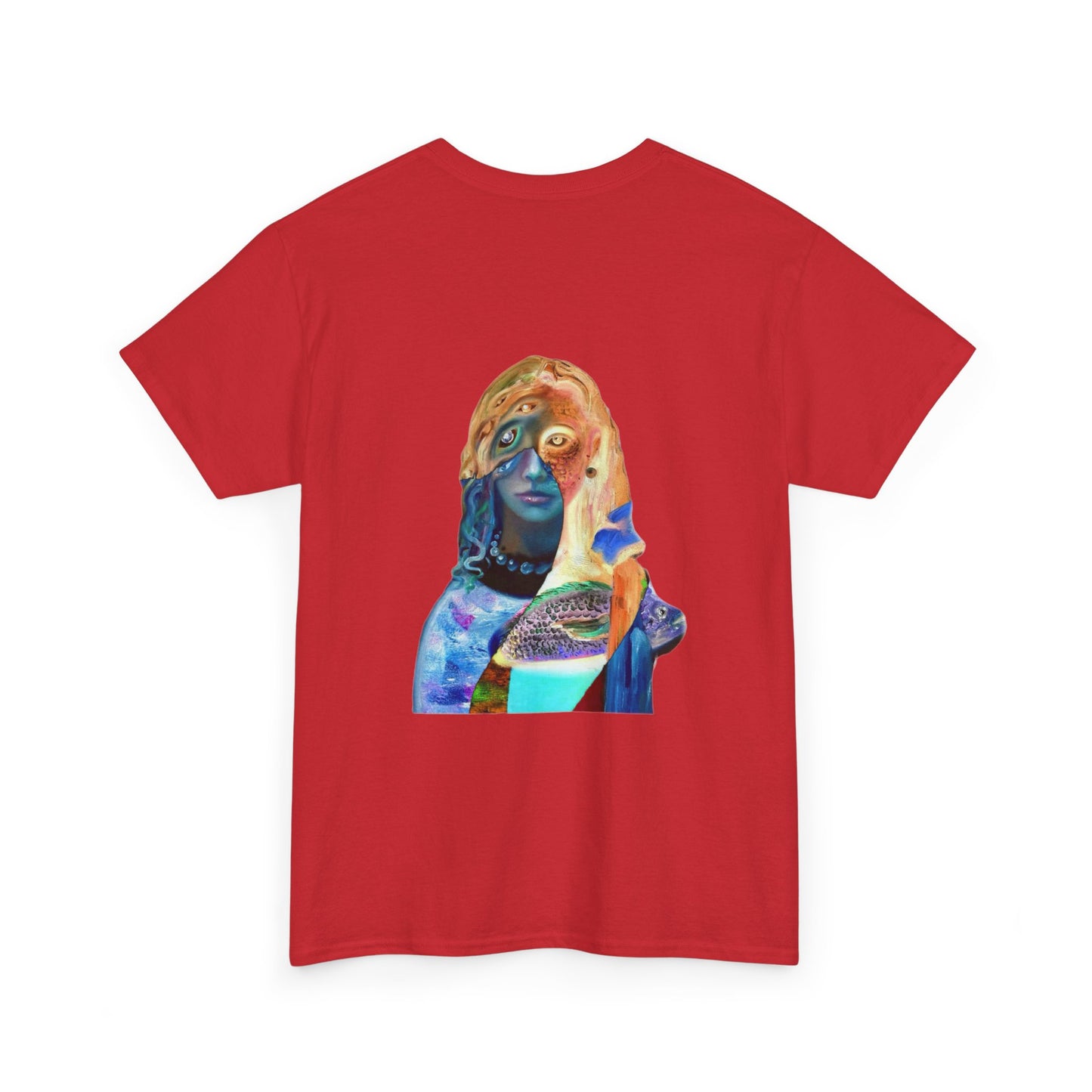 Graphic Tee — Surreal Cosmic Portrait Back Print