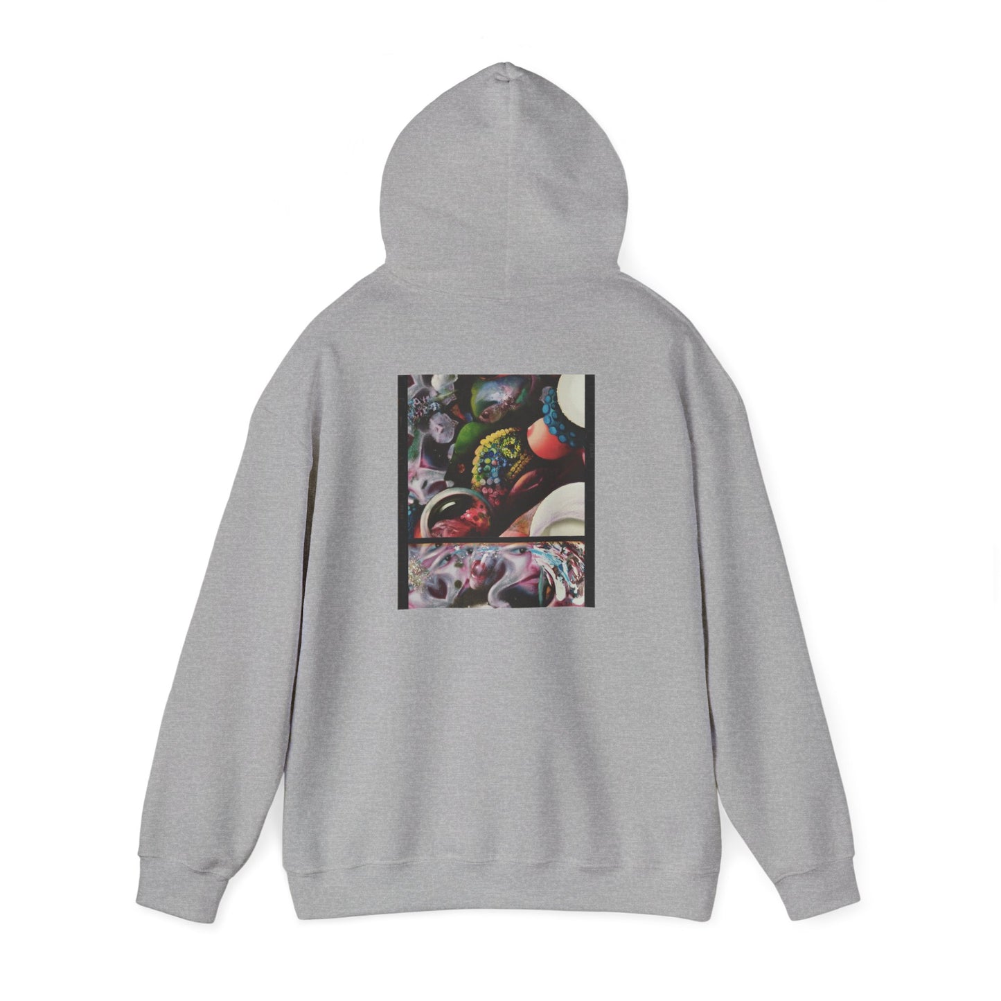 AMRU Graphic Hoodie — Abstract Cosmic Paint Pour Art Back Print