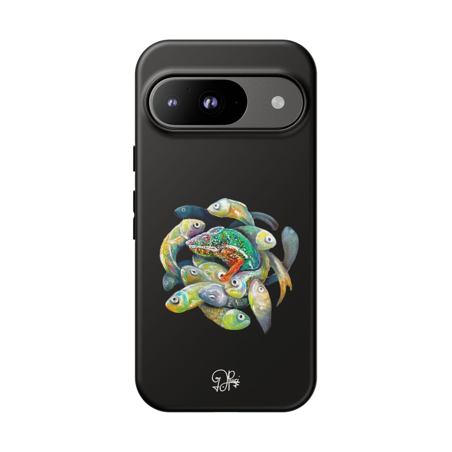 Koi Circle Tough Phone Case — Colorful Fish Art Protective iPhone Cover