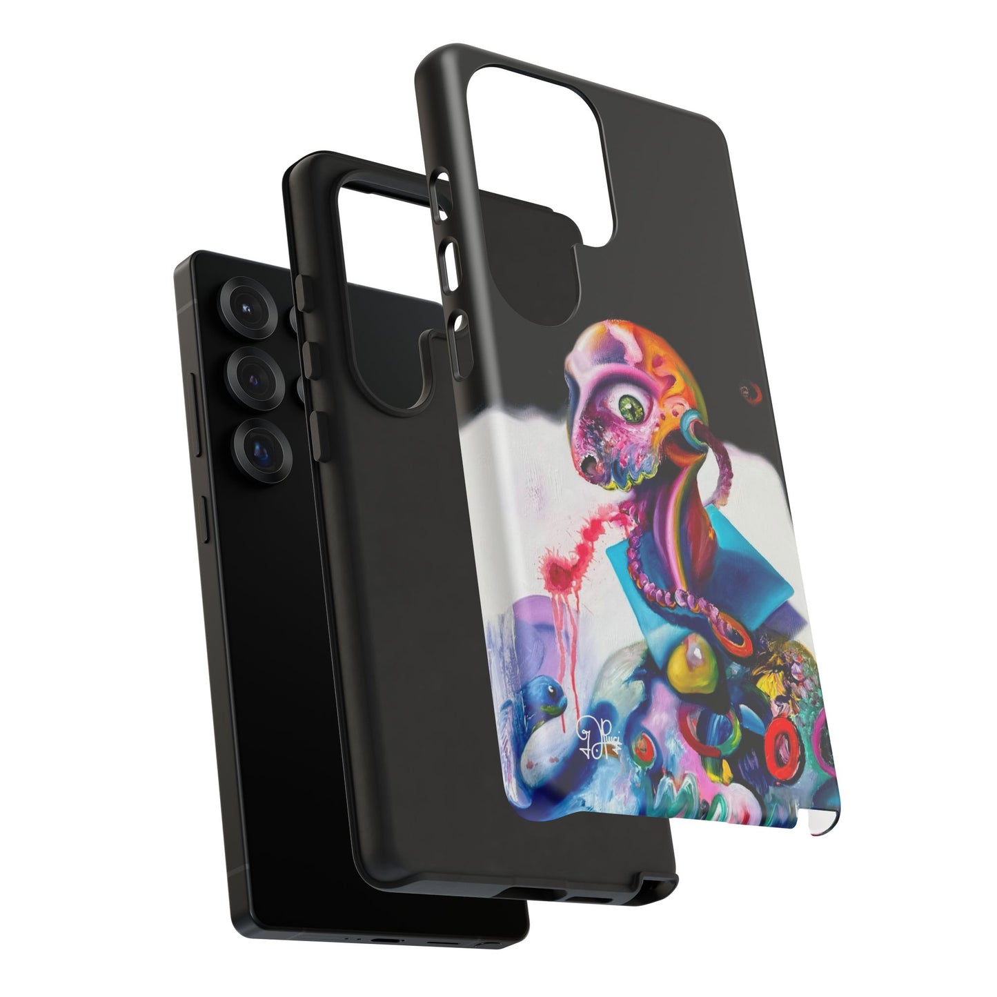 Phone Case - Vivid Blues and Multi-Eyed Vision Artwork Design