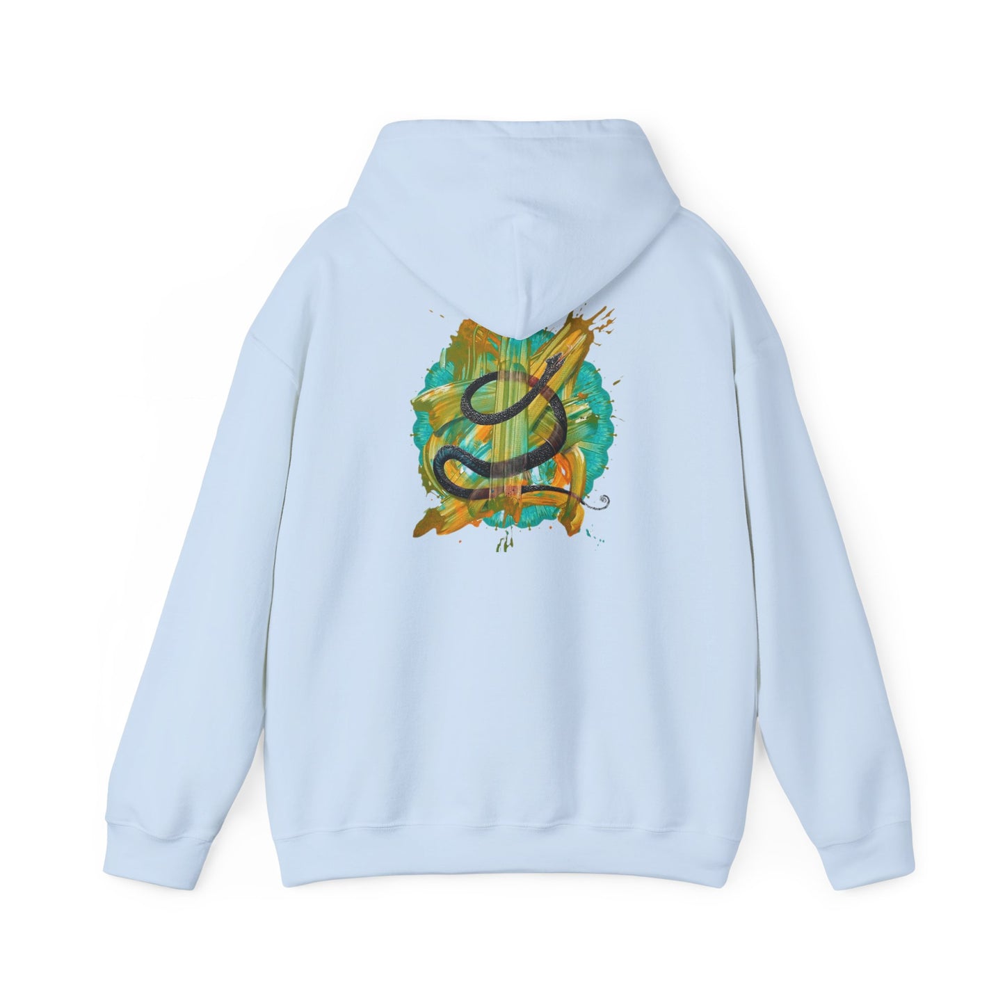 AMRU Artistic Snake Hoodie — Watercolor Serpent Graphic Pullover