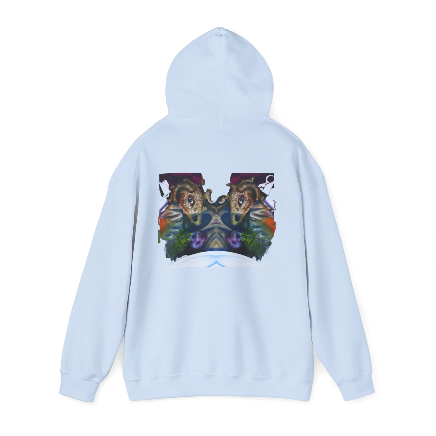 AMRU Mirror Wolves Hoodie — Symmetrical Wildlife Art Pullover
