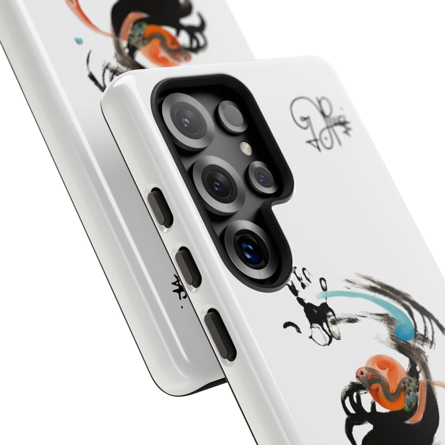 Artistic Abstract Phone Case — Colorful Ink Brushstroke Design