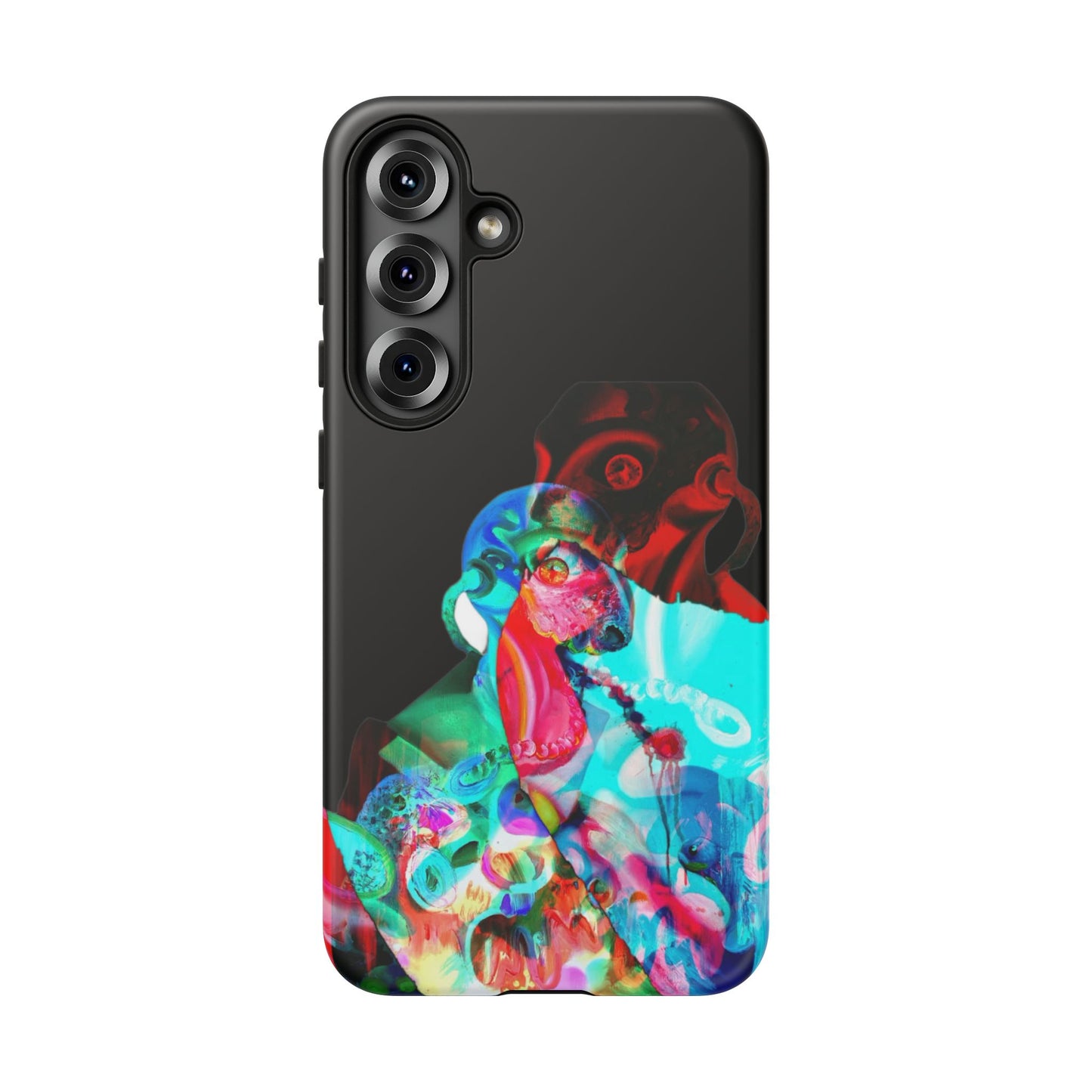 Protective Phone Case — Trippy Neon Abstract Skull Design