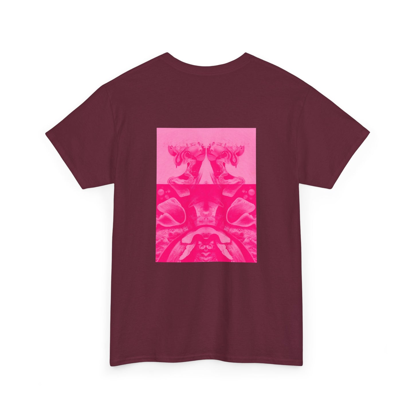 Graphic Tee — Hot Pink Abstract Mirror Design