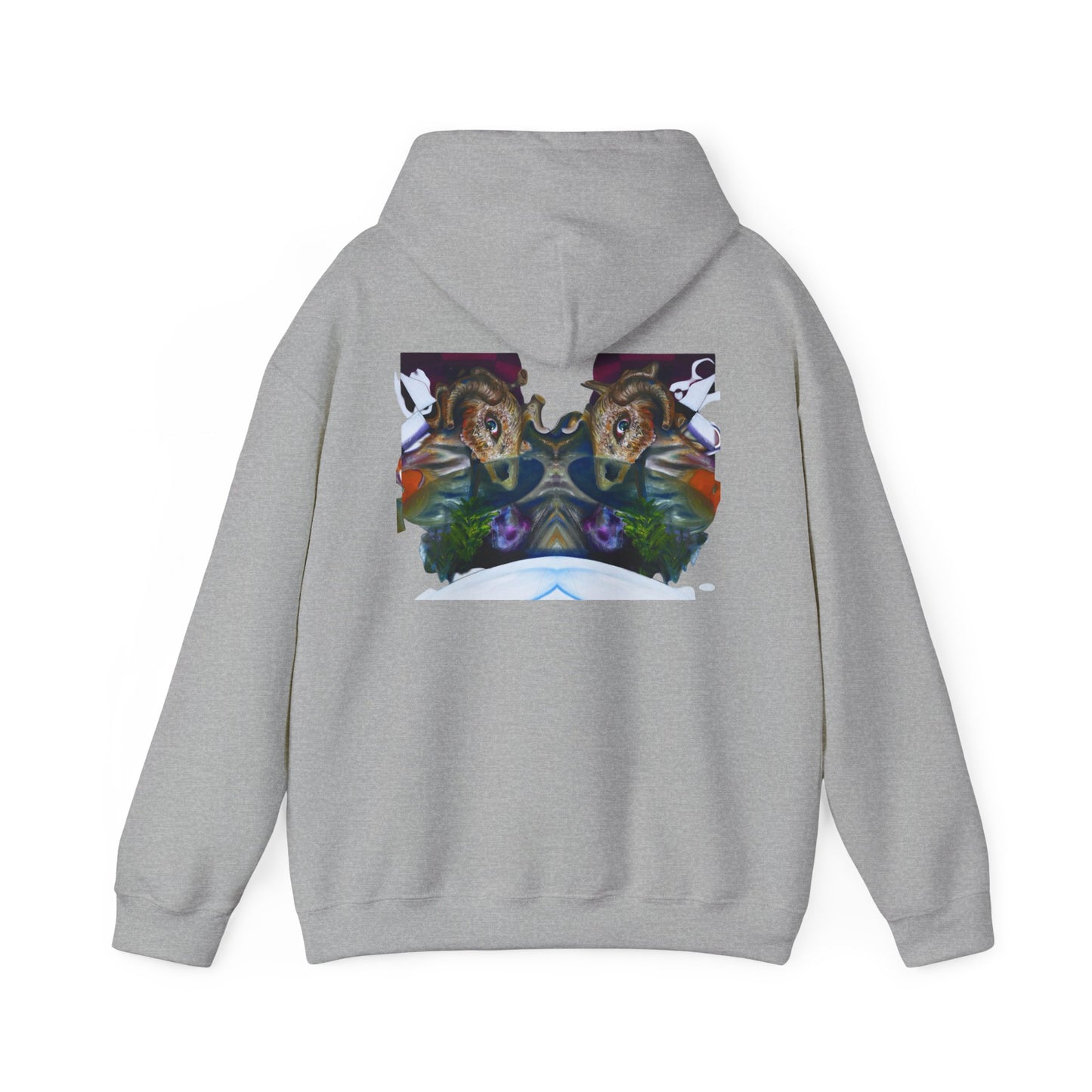 AMRU Mirror Wolves Hoodie — Symmetrical Wildlife Art Pullover