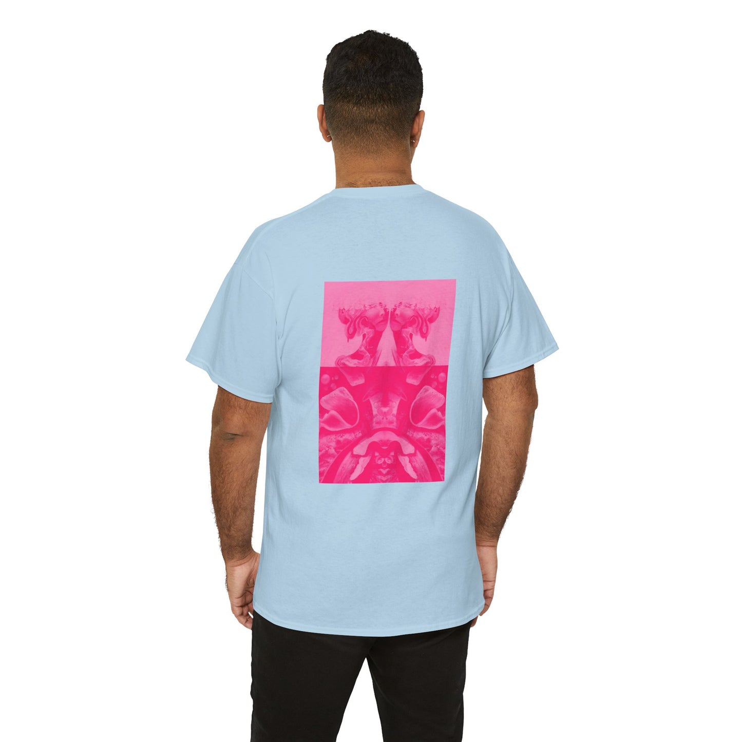 Graphic Tee — Hot Pink Abstract Mirror Design
