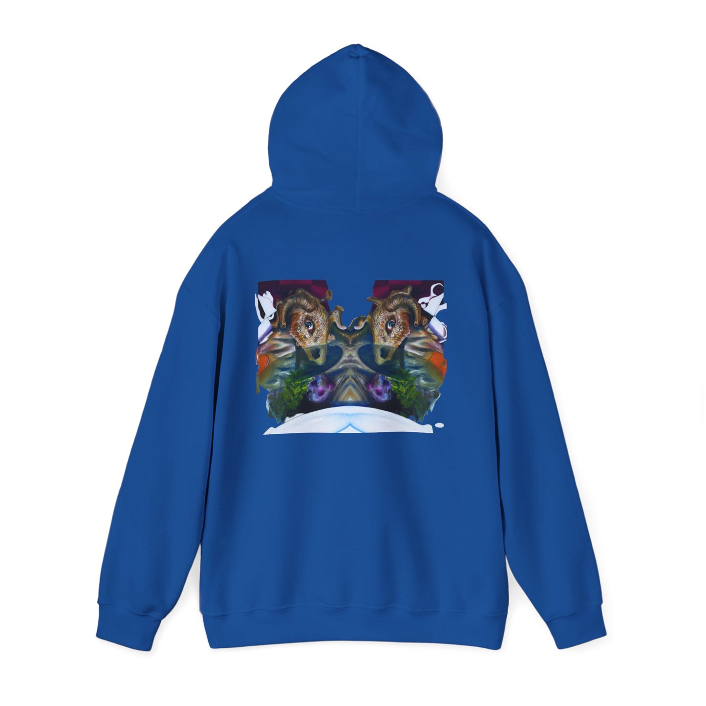 AMRU Mirror Wolves Hoodie — Symmetrical Wildlife Art Pullover