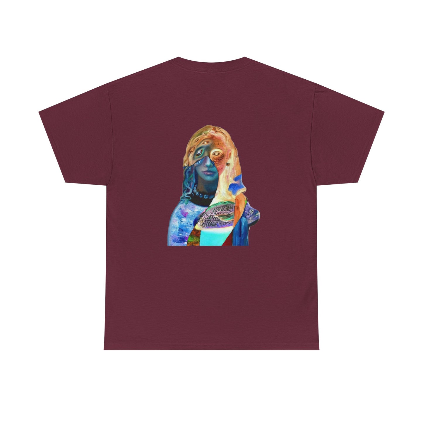 Graphic Tee — Surreal Cosmic Portrait Back Print
