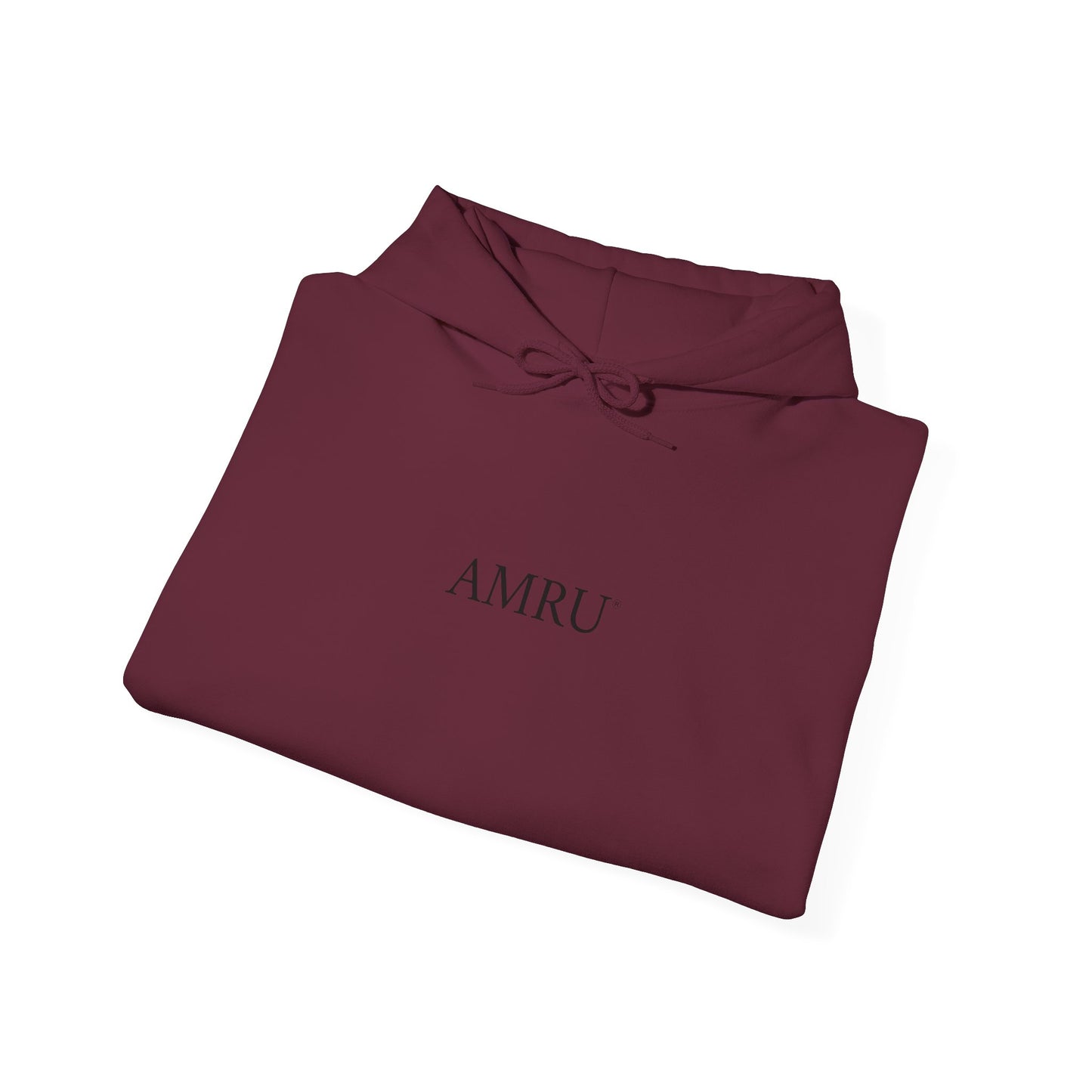 AMRU Minimal Logo Hoodie with Colorful Symmetry Back Art