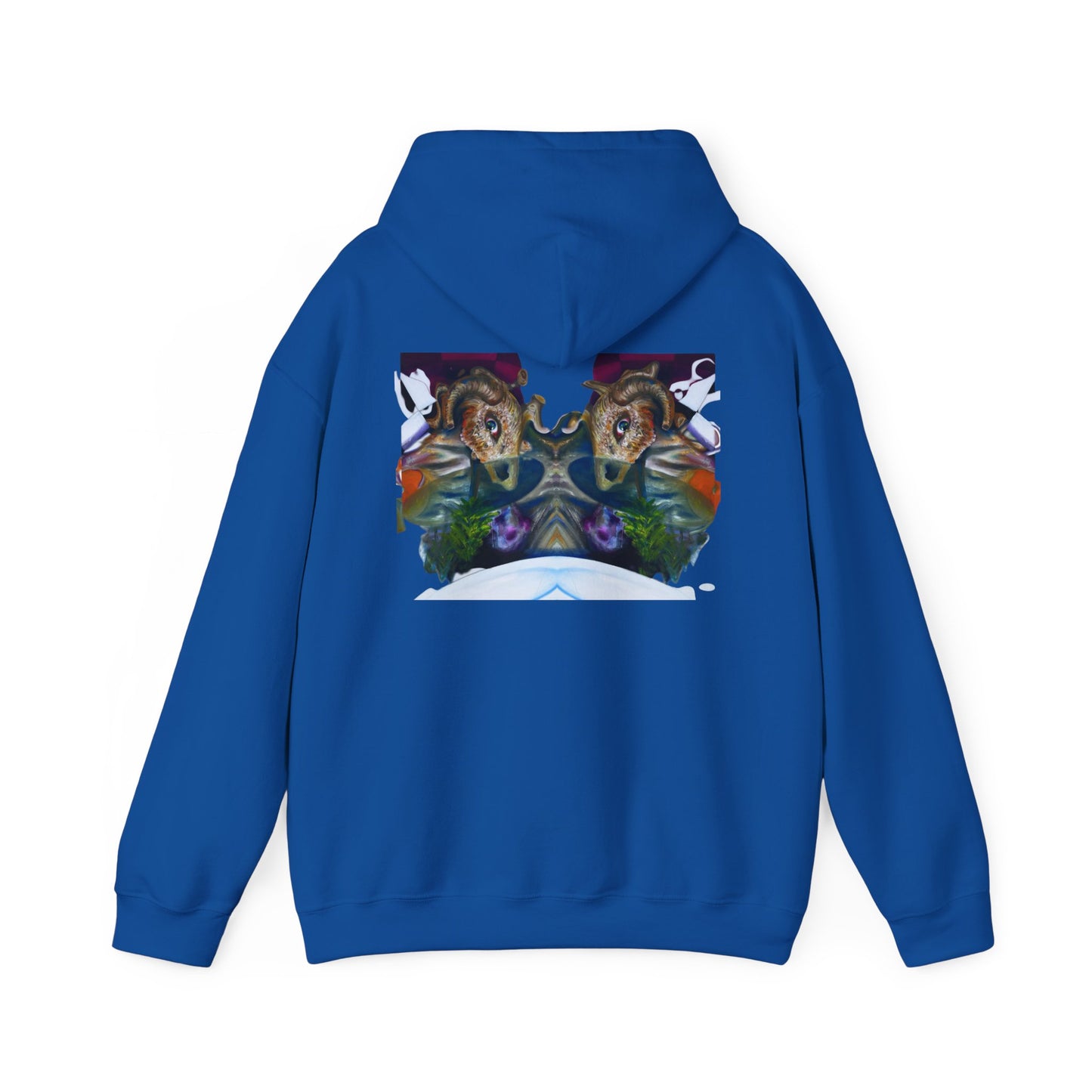 AMRU Mirror Wolves Hoodie — Symmetrical Wildlife Art Pullover