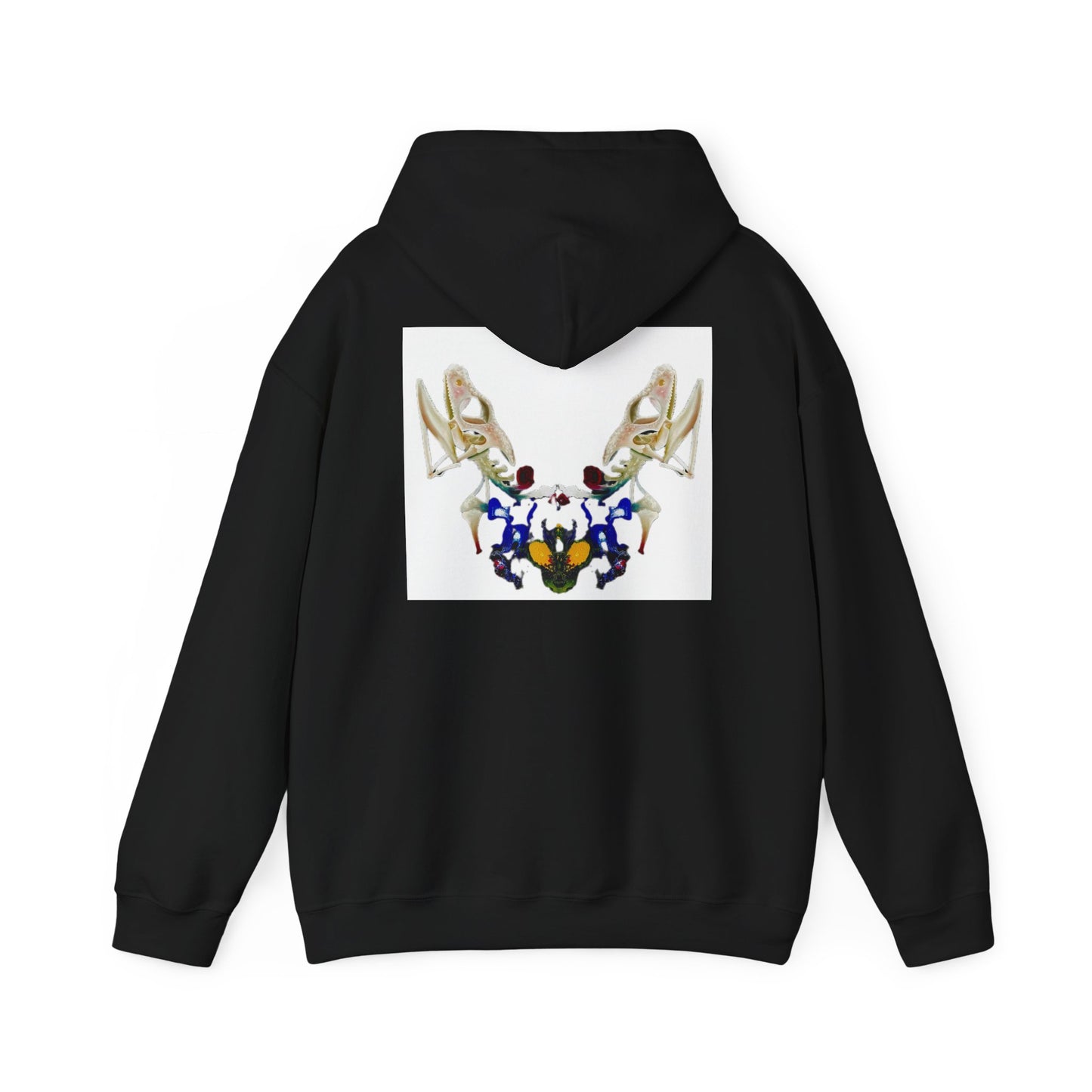 AMRU Minimal Logo Hoodie with Floral Antler Back Design