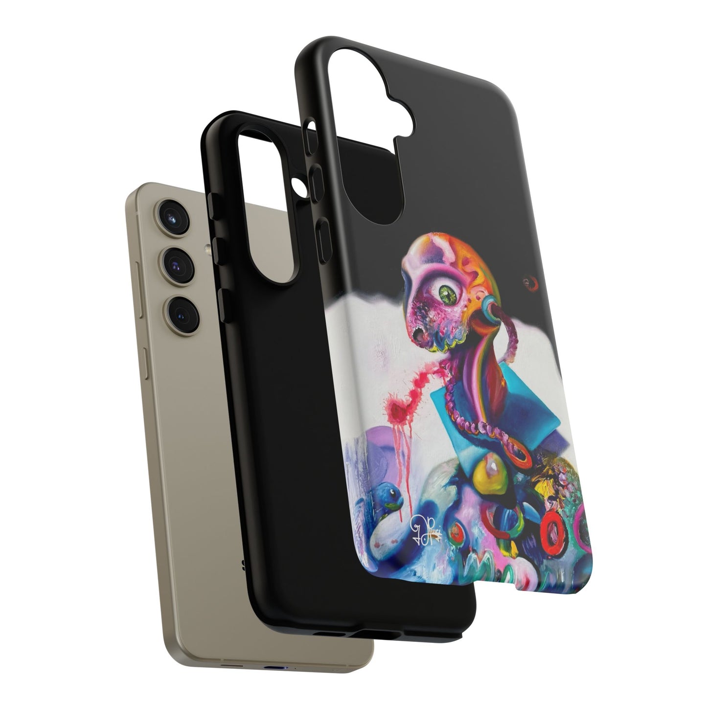 Phone Case - Vivid Blues and Multi-Eyed Vision Artwork Design