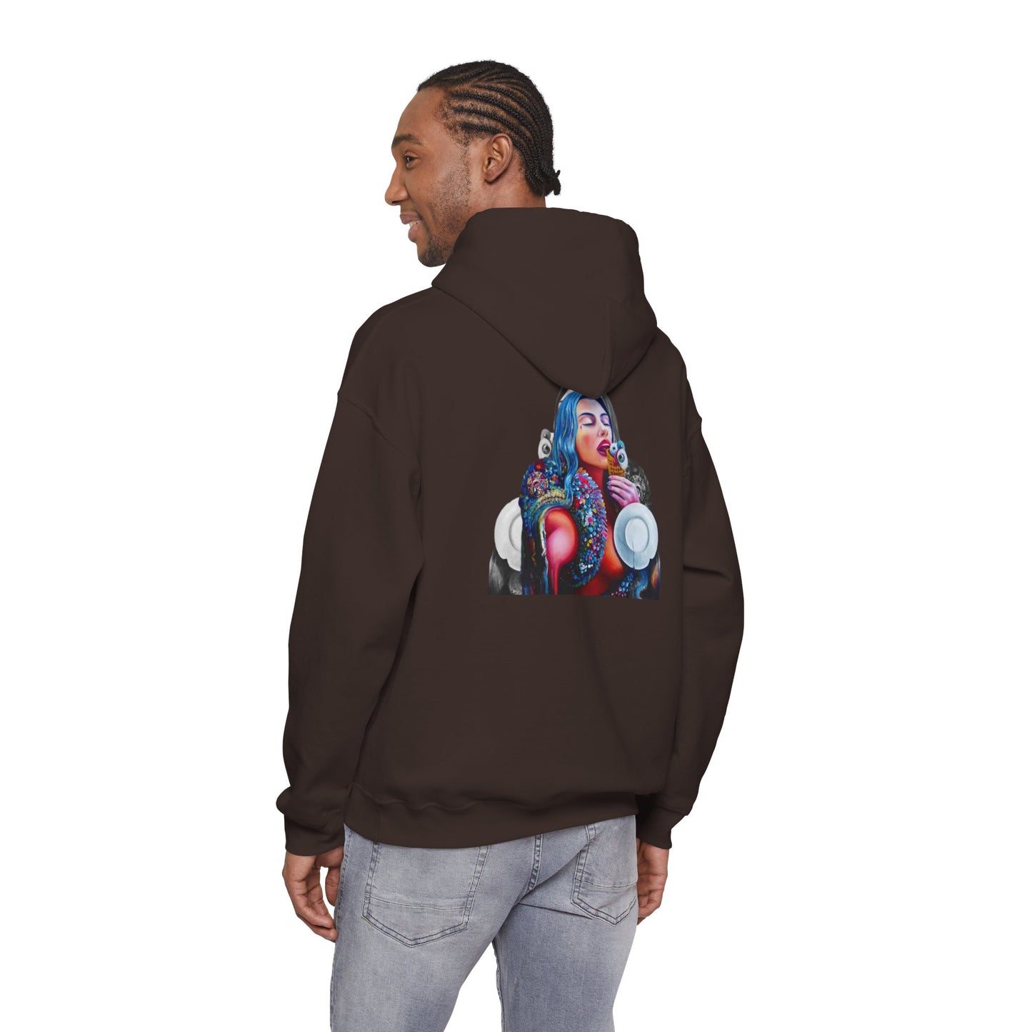 Hoodie — AMRU Artistic Backprint Portrait Pullover