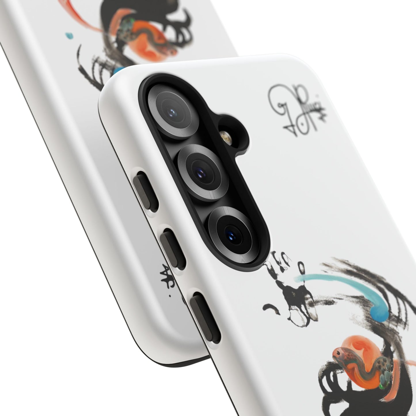 Artistic Abstract Phone Case — Colorful Ink Brushstroke Design