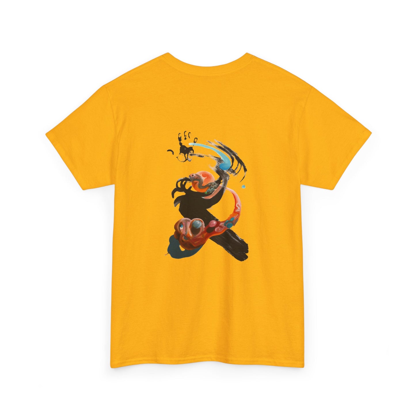 AMRU Minimalist Tee — Abstract Brushstroke Back Graphic