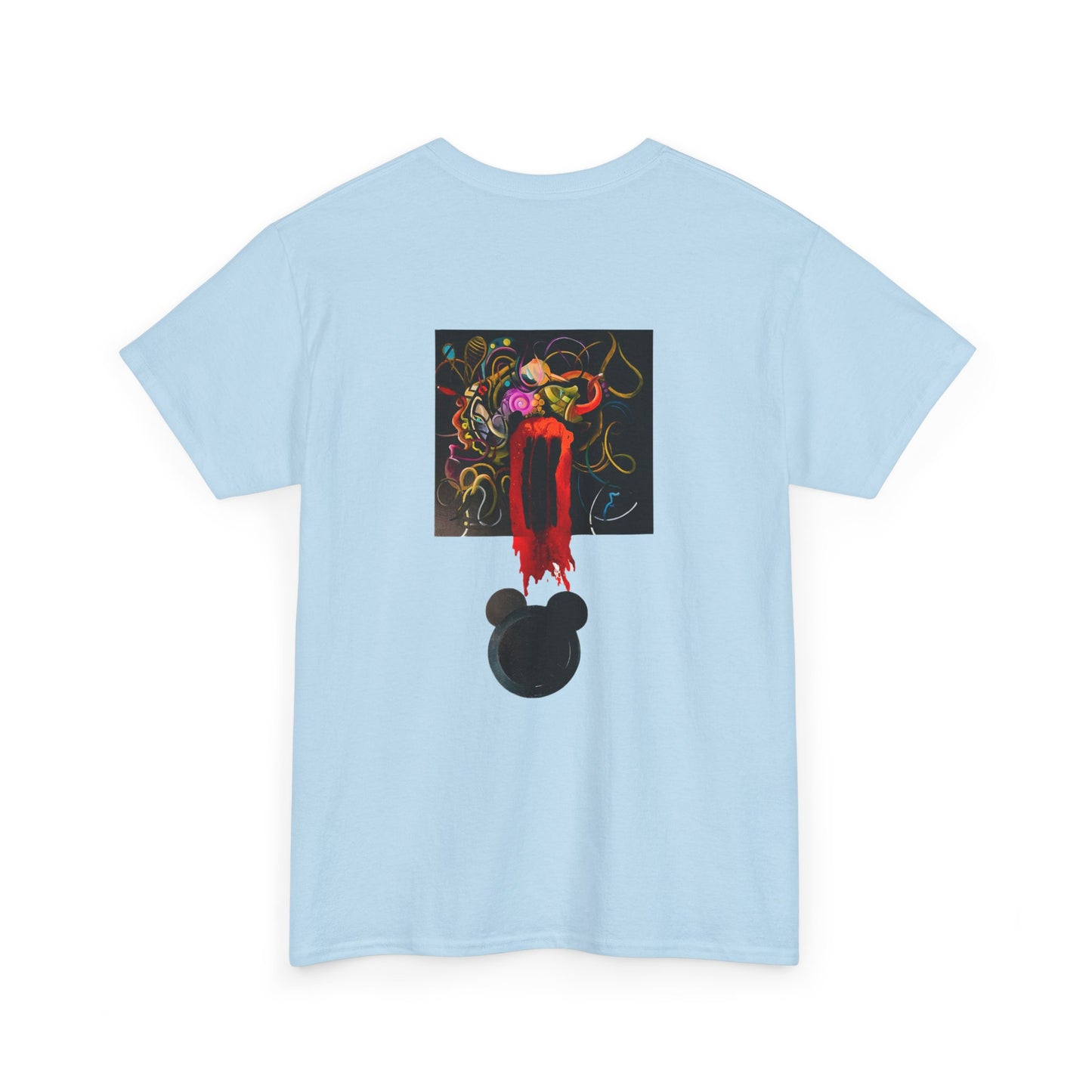 Graphic Tee — Abstract Floral Skull Back Print