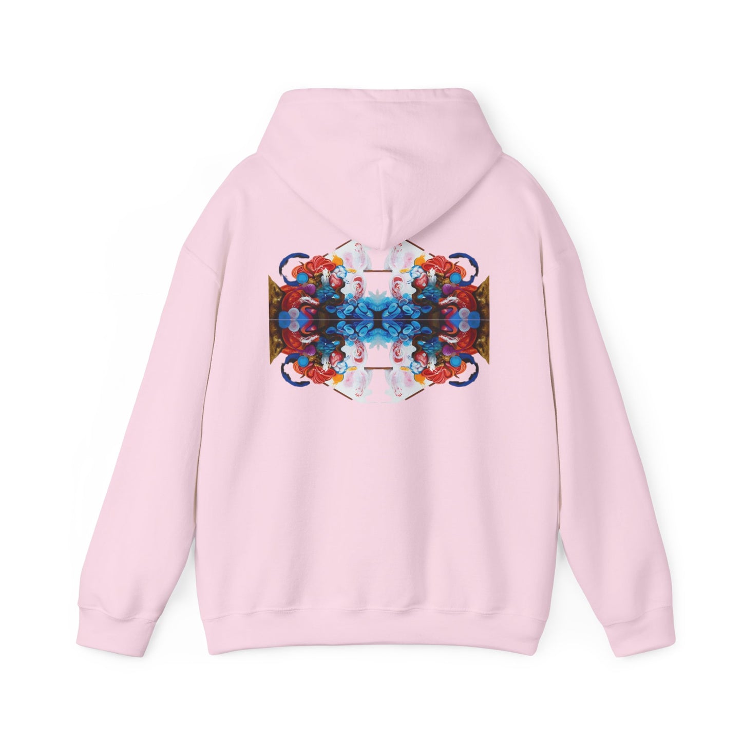 AMRU Floral Abstract Hoodie — Symmetrical Colorful Back Art