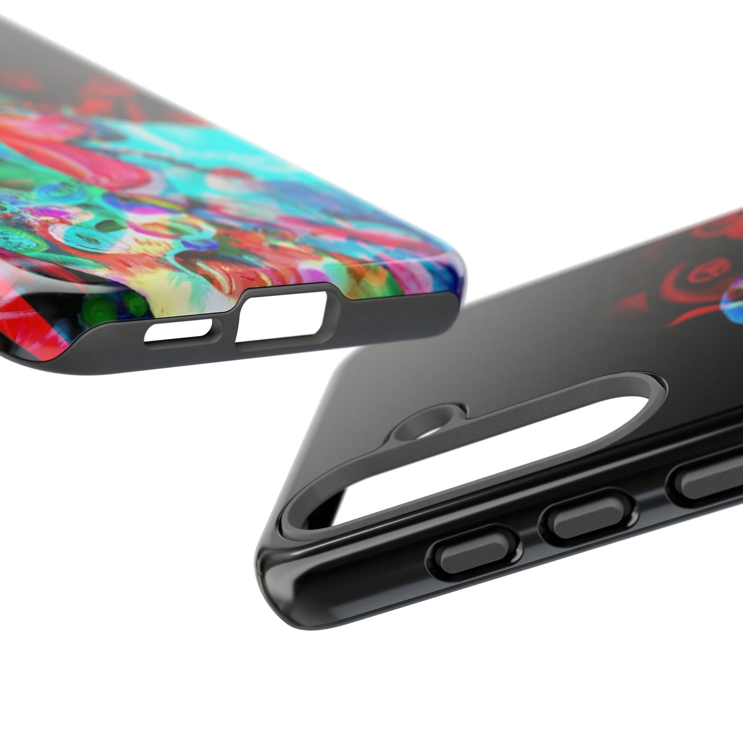 Protective Phone Case — Trippy Neon Abstract Skull Design