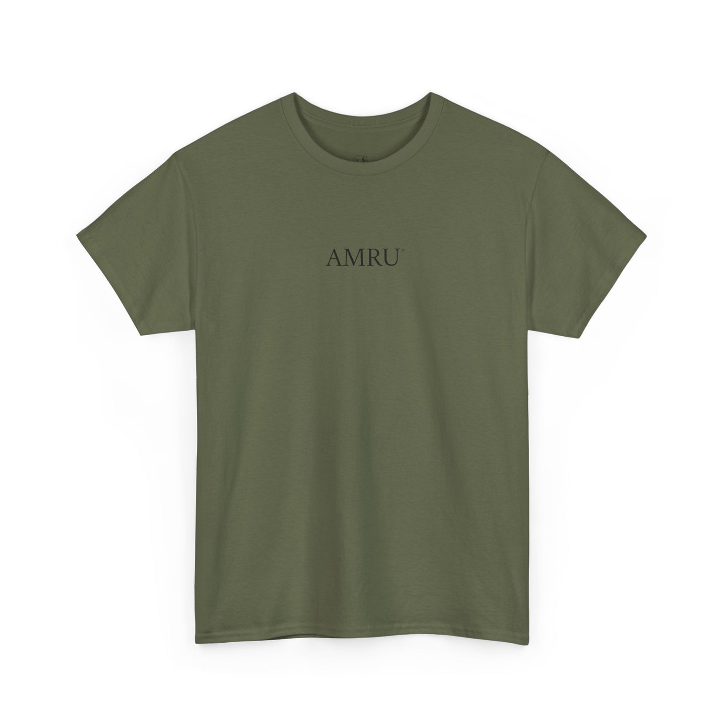 AMRU Minimalist Tee — Abstract Brushstroke Back Graphic