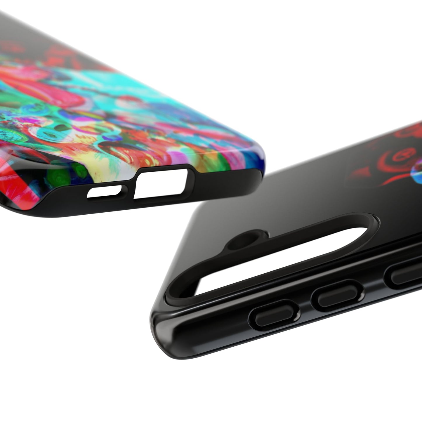 Protective Phone Case — Trippy Neon Abstract Skull Design