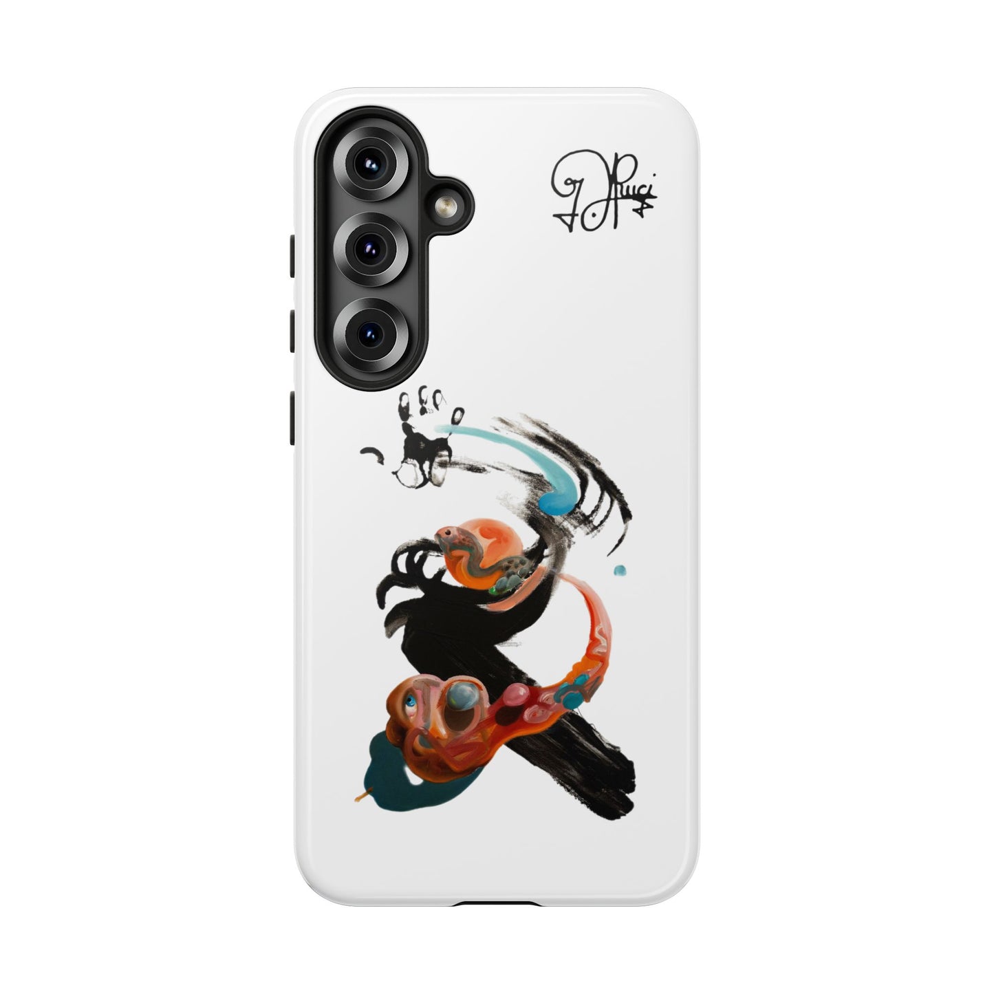 Artistic Abstract Phone Case — Colorful Ink Brushstroke Design