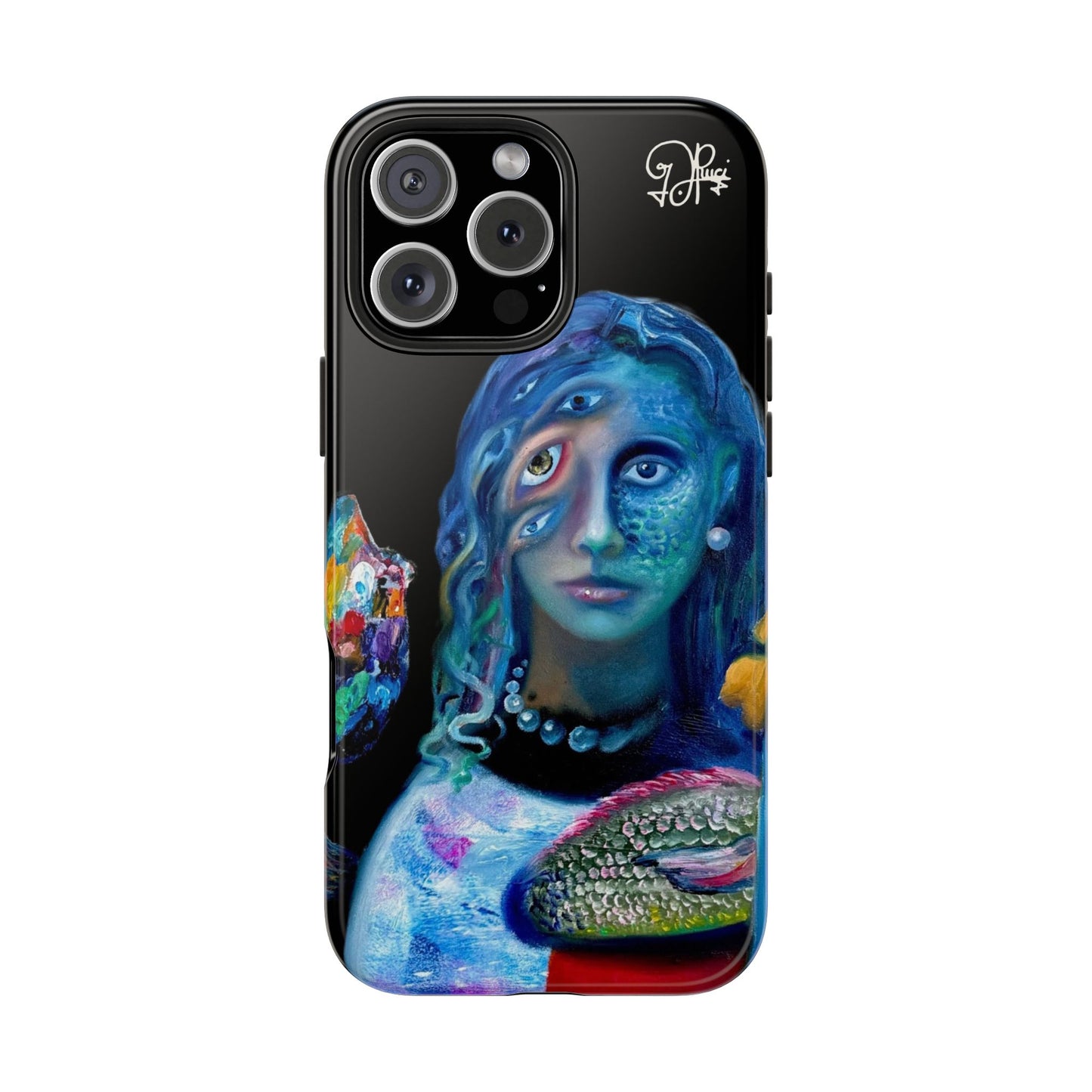 Phone Case - Vivid Blues Metamorphic Textures Multi-Eyed Vision Artist Design