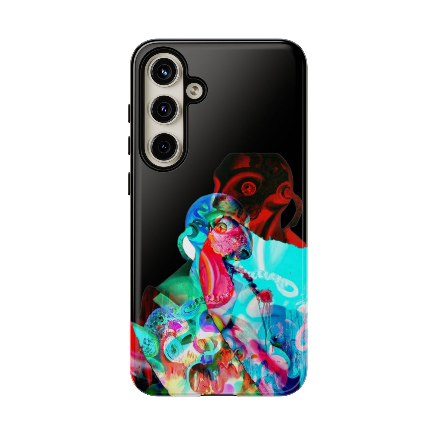 Protective Phone Case — Trippy Neon Abstract Skull Design