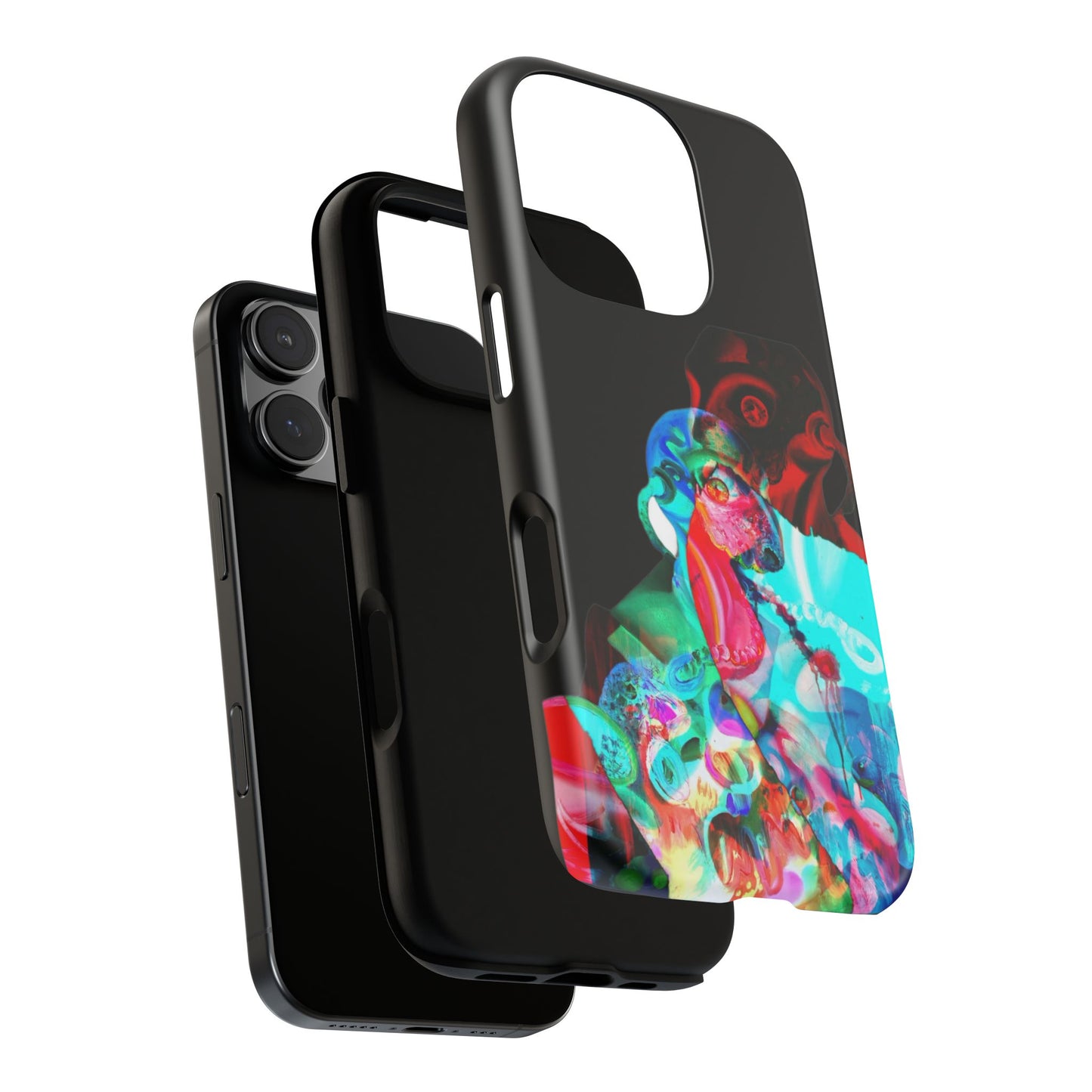 Protective Phone Case — Trippy Neon Abstract Skull Design