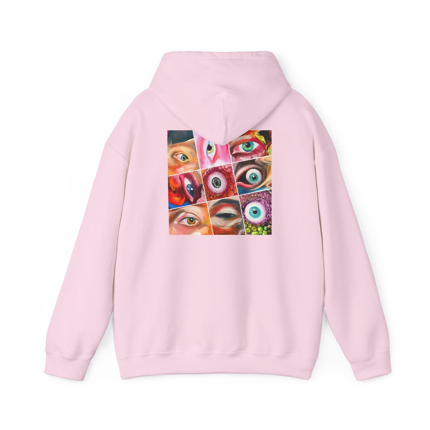 AMRU Eyes Collage Hoodie — Artistic Colorful Eye Graphic Hooded Sweatshirt