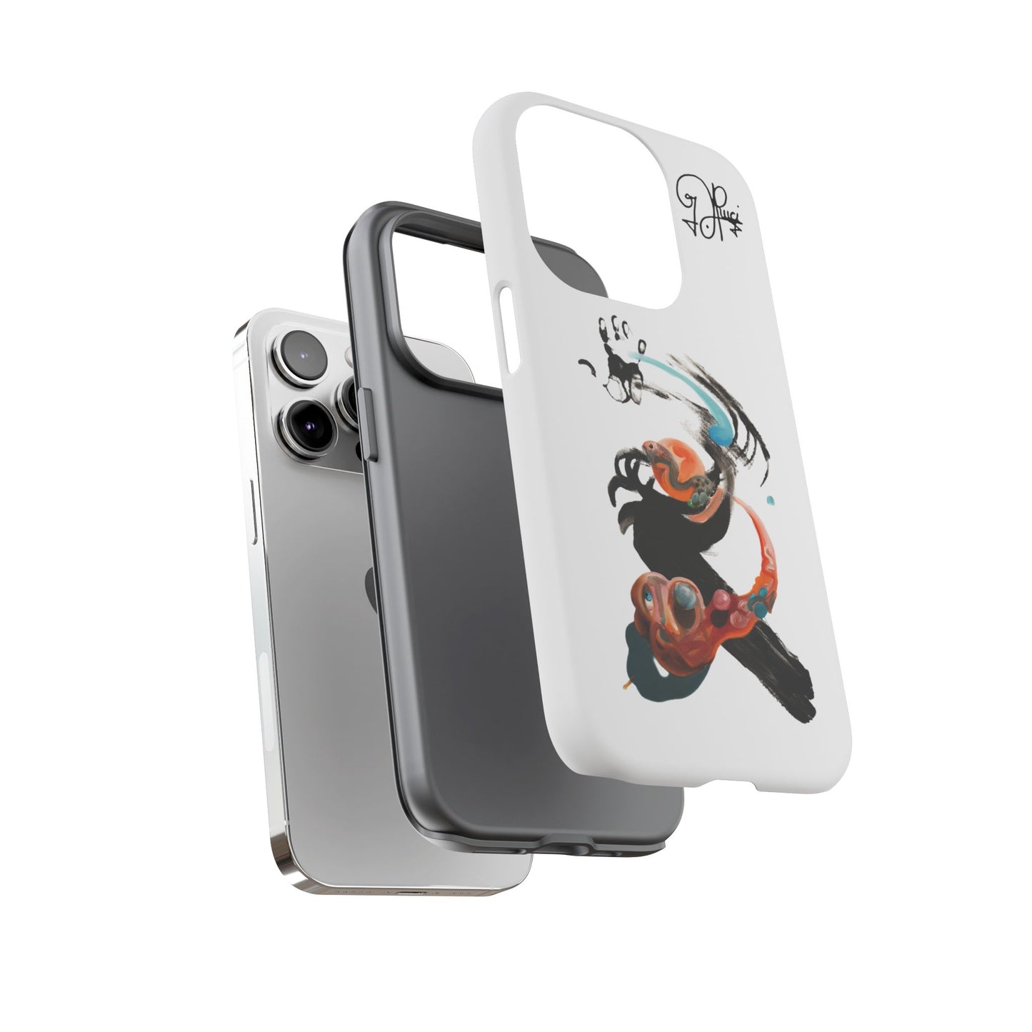 Artistic Abstract Phone Case — Colorful Ink Brushstroke Design