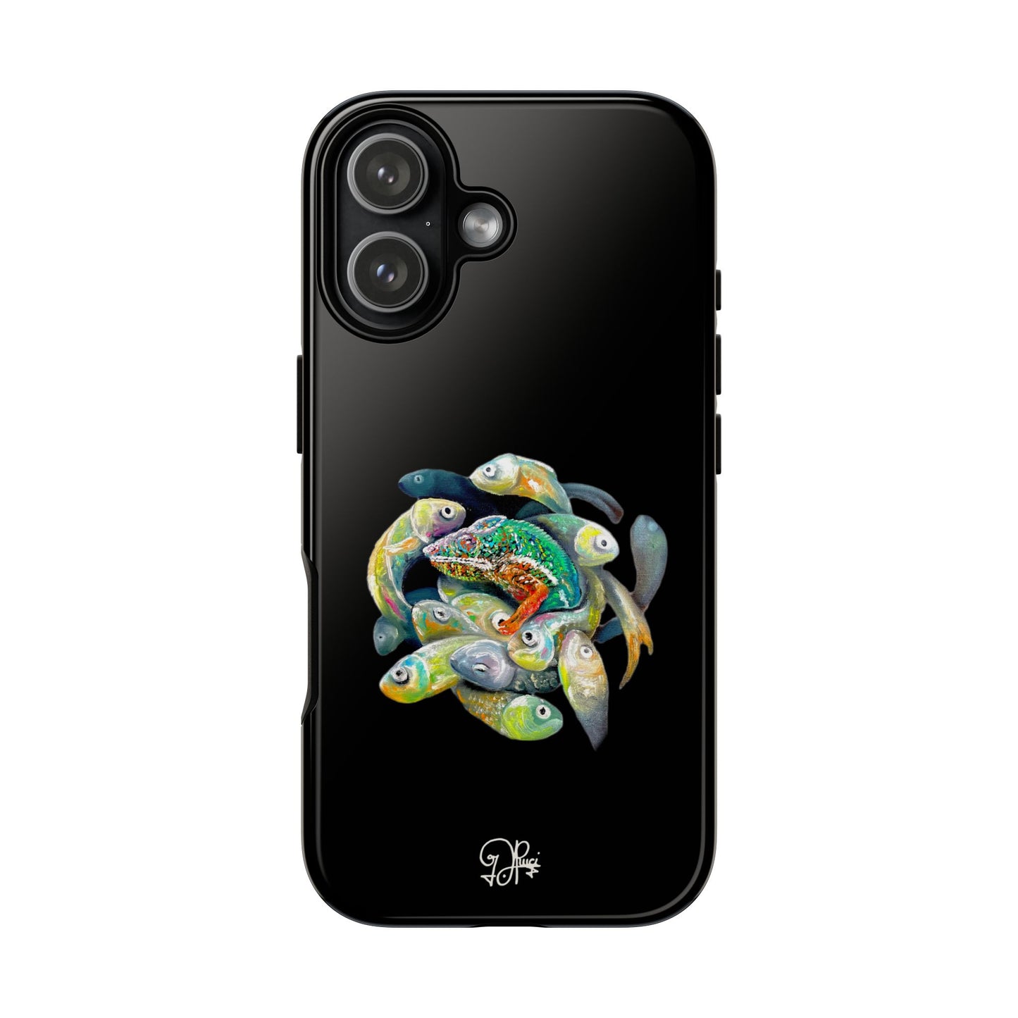 Koi Circle Tough Phone Case — Colorful Fish Art Protective iPhone Cover