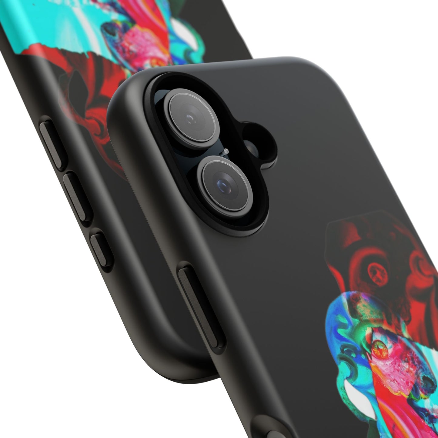 Protective Phone Case — Trippy Neon Abstract Skull Design